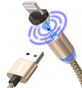 Кабель магнитный Lightning золотой WIIIX...
