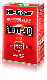 Hi-Gear   SAE10W-40 Полусинтетическое моторное масло 4л. API SL/CF, ACEA A3/B4,  MB 229.1