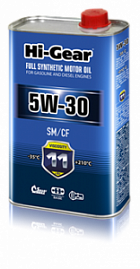 Hi-Gear   SAE5W-30 Синтетическое моторное масло 1л. API SM/CF, ACEA A3/B4,  MB 229.1, VW 501.01/505.00