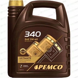 PEMCO 340 5W40 API SN/CH-4 ACEA A3/B4 5L Универсальное ester-содержащее полностью синтетическое моторное масло